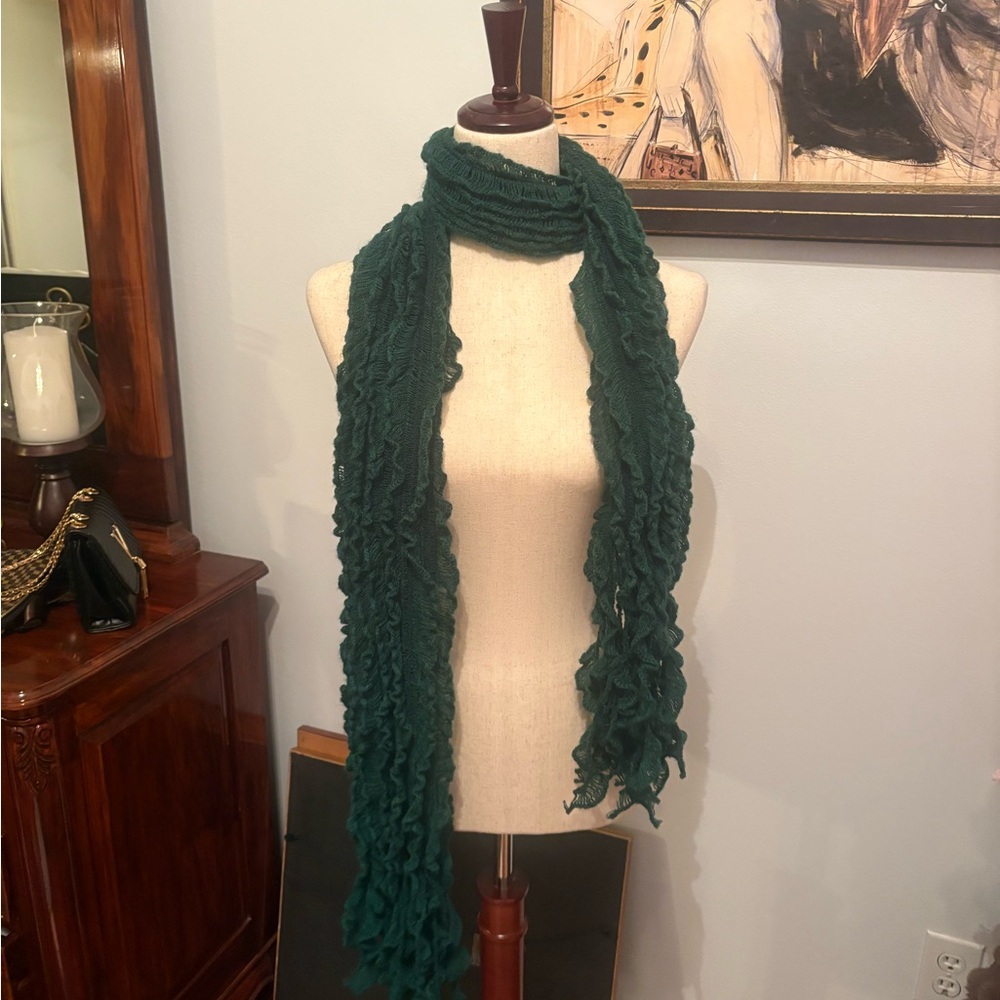 Elegant Green Knit Scarf
